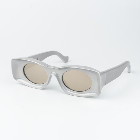 Loewe Paula's Ibiza Women Sunglasses Metallic Gold Mirror Rectangle LW40033I 24C - Picture 4 of 11